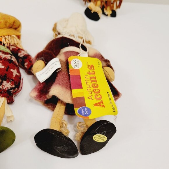 3 Vtg Fabric Holiday Christmas Ornaments Rag Doll Scarecrow Country Pioneers - Picture 5 of 6